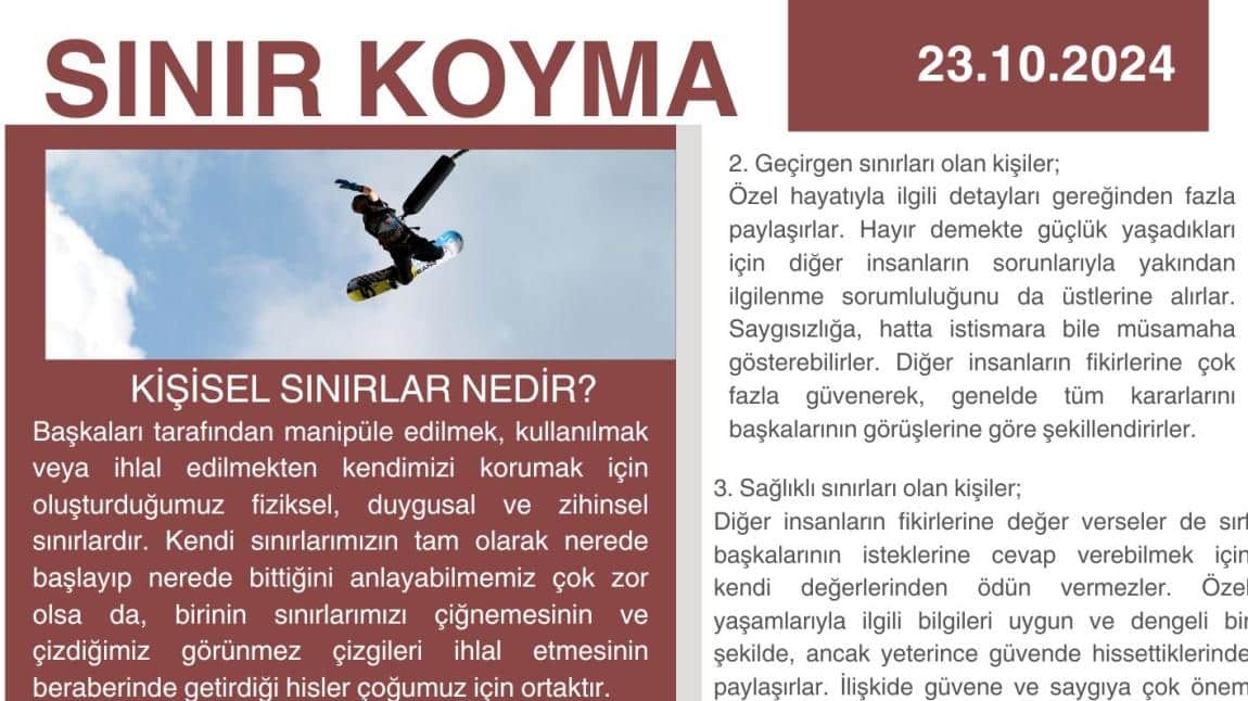 Yerel Hedefimize (Sınır Koyma) Yönelik Öğrenci Yayın Çalışmamız