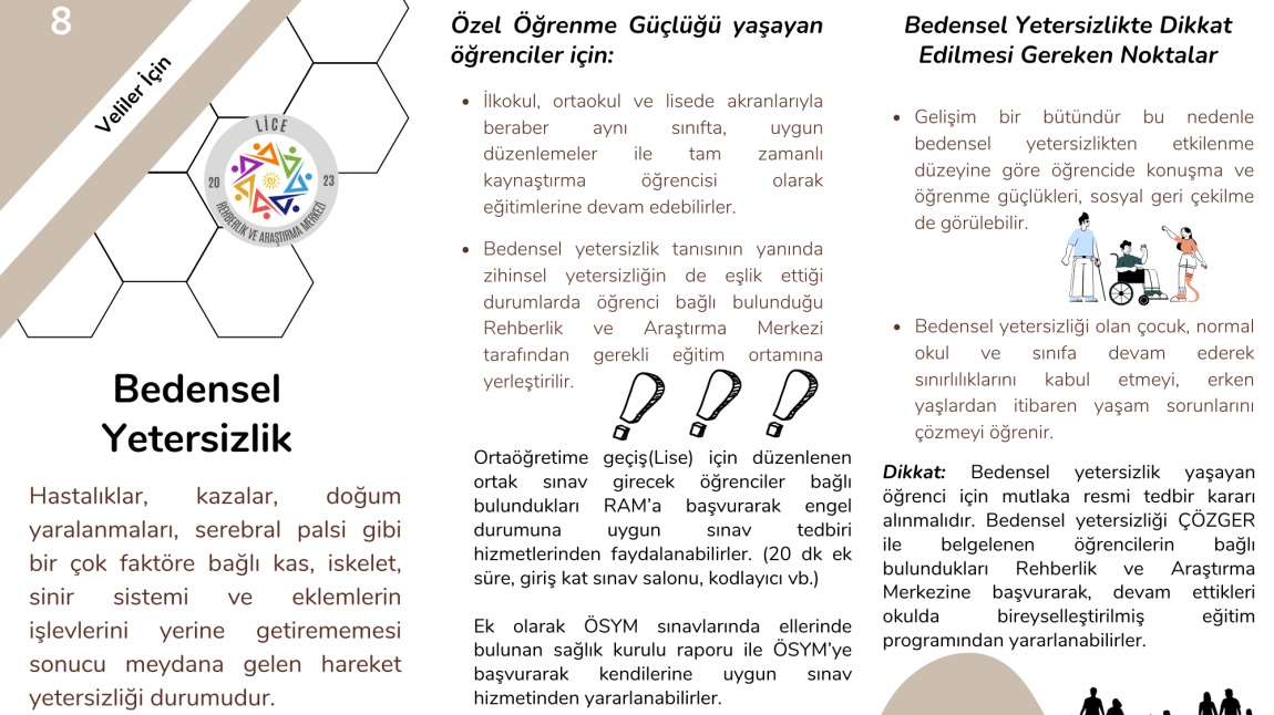 Bedensel Yetersizlik ile İlgili Velilerimize Yönelik Bilgilendirme Broşürümüz