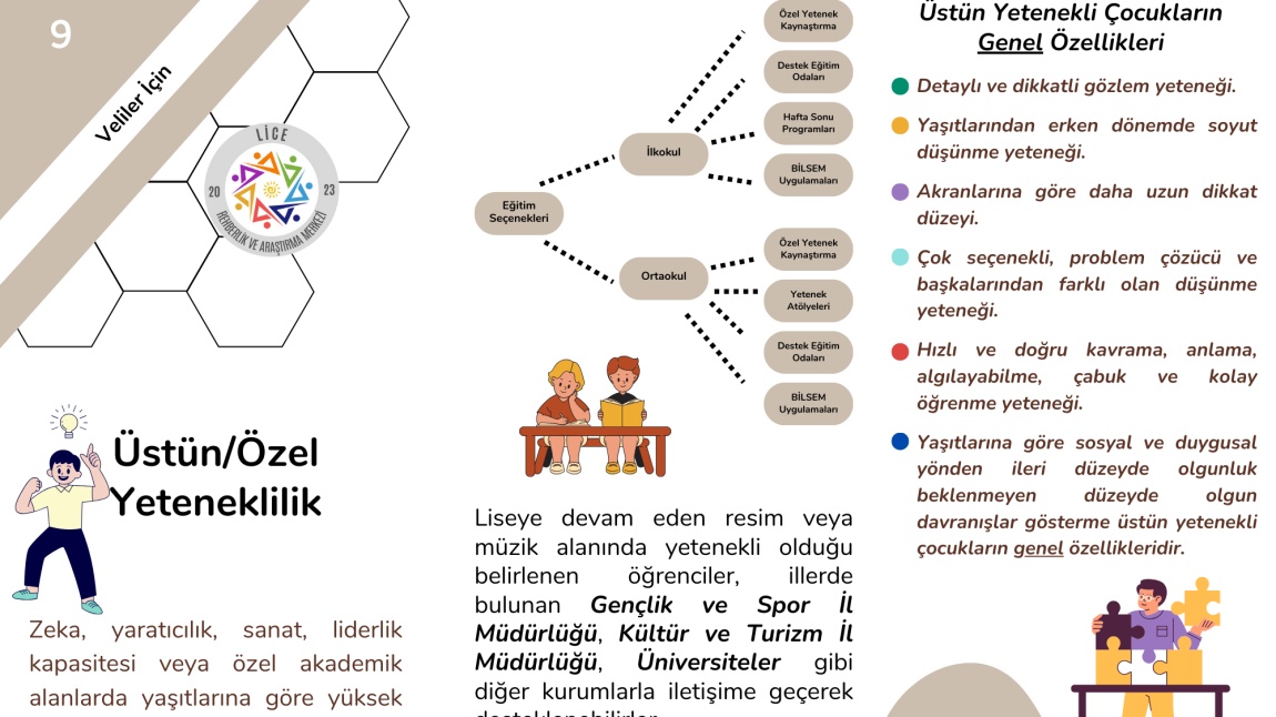 Üstün Yeteneklilik ile İlgili Velilerimize Yönelik Bilgilendirme Broşürümüz